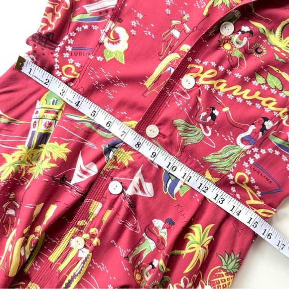 Polo Ralph Lauren Hawaiian Print Tea Dress Red Size 8 - Picture 16 of 16